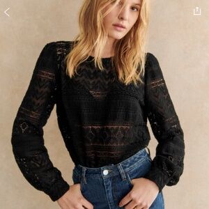Sezane Philoe Blouse Black - Size 4